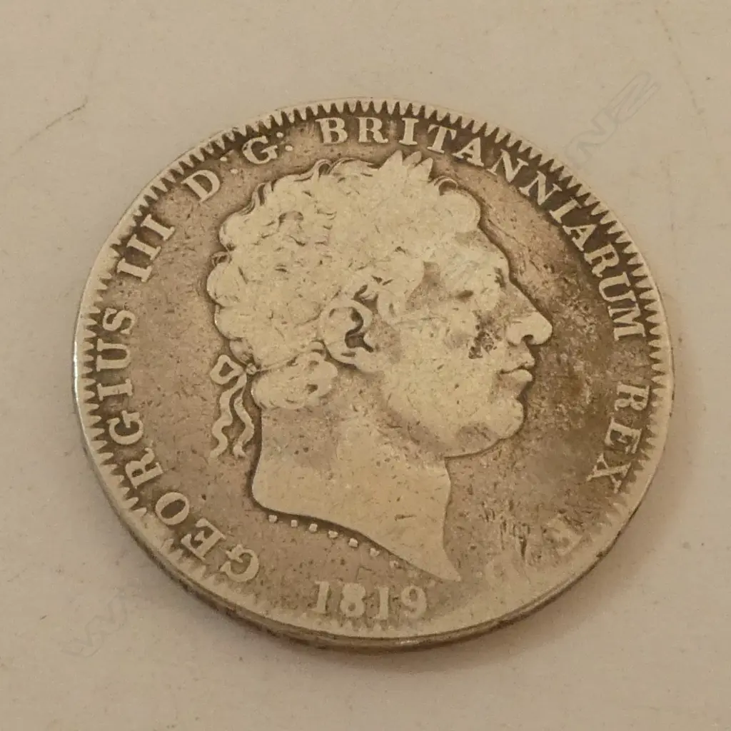 GEORGE III 1819 SILVER CROWN COIN 28gms Image 1++