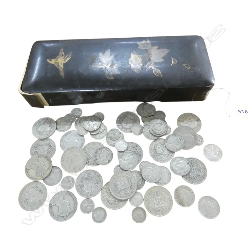 NZ COIN COLLECTION MAINLY PRE DECIMAL INCL. 400gms OF NZ PRE 1947 50% SILVER COINAGE Image 1++