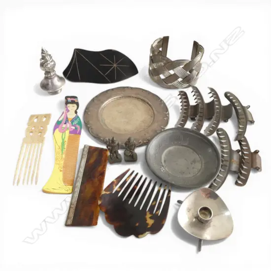 ASST. COLLECTABLES Incl. MID-CENTURY DANISH ATLA CANDLESTICK, BANGLE, COMBS, etc