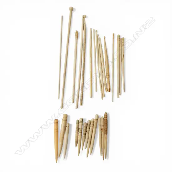 VINTAGE BONE CROCHET HOOKS + NEEDLES + STILETTOS ETC