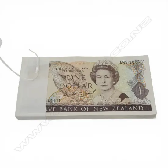 BUNDLE 100 X $1 NZ BANKNOTES consecutive numbers Don Brash ANS108601 to ANS108700