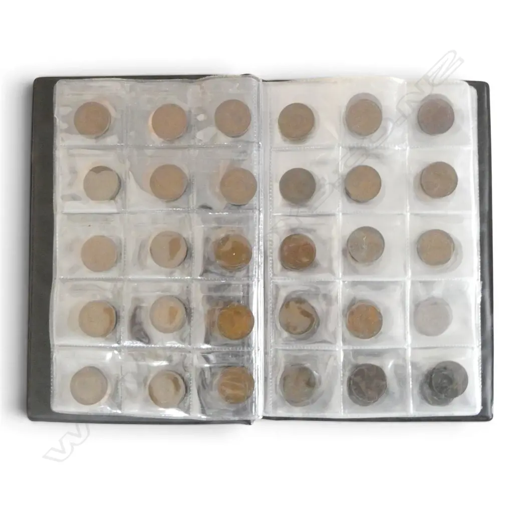 ALBUM OF ENGLISH HALF PENNIES 1721 to 1967 in 10 pg coin album Image 1++