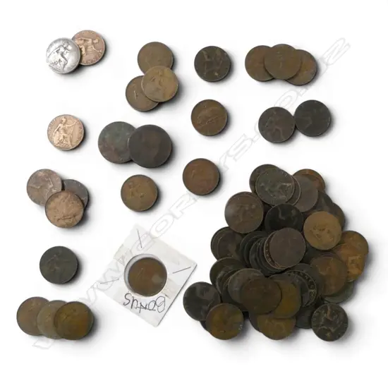 BOXOF ENGLISH HALF PENNIES mainly Victorian