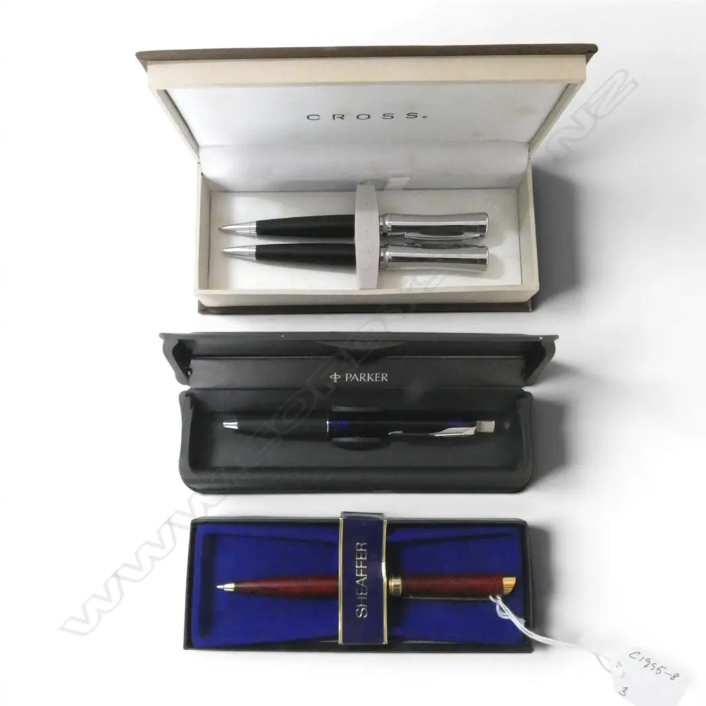 4 BOXED PENS; 2 CROSS (1 faulted), SHEAFFER & PARKER Image 1++