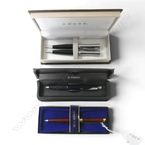 4 BOXED PENS; 2 CROSS (1 faulted), SHEAFFER & PARKER