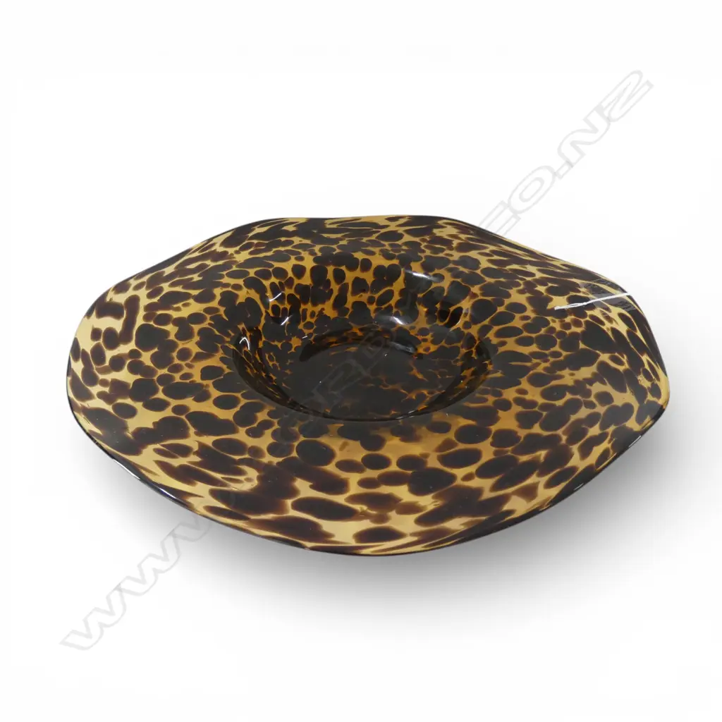 TORTOISESHELL ART GLASS BOWL 405mm dia Image 1++