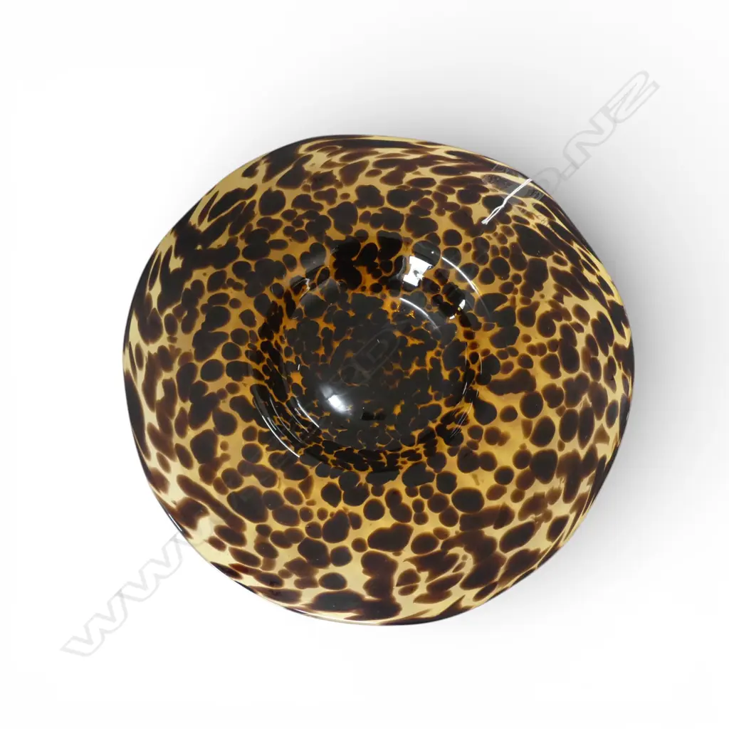 TORTOISESHELL ART GLASS BOWL 405mm dia Image 1++