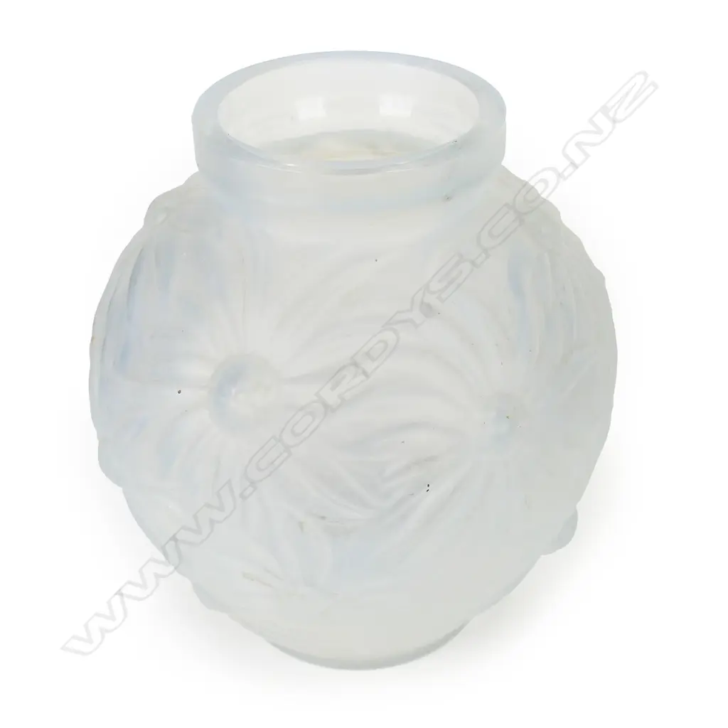 FRENCH DECO ETLING OPALESCENT GLASS VASE, ETLING FRANCE impressed to BASE Image 1++