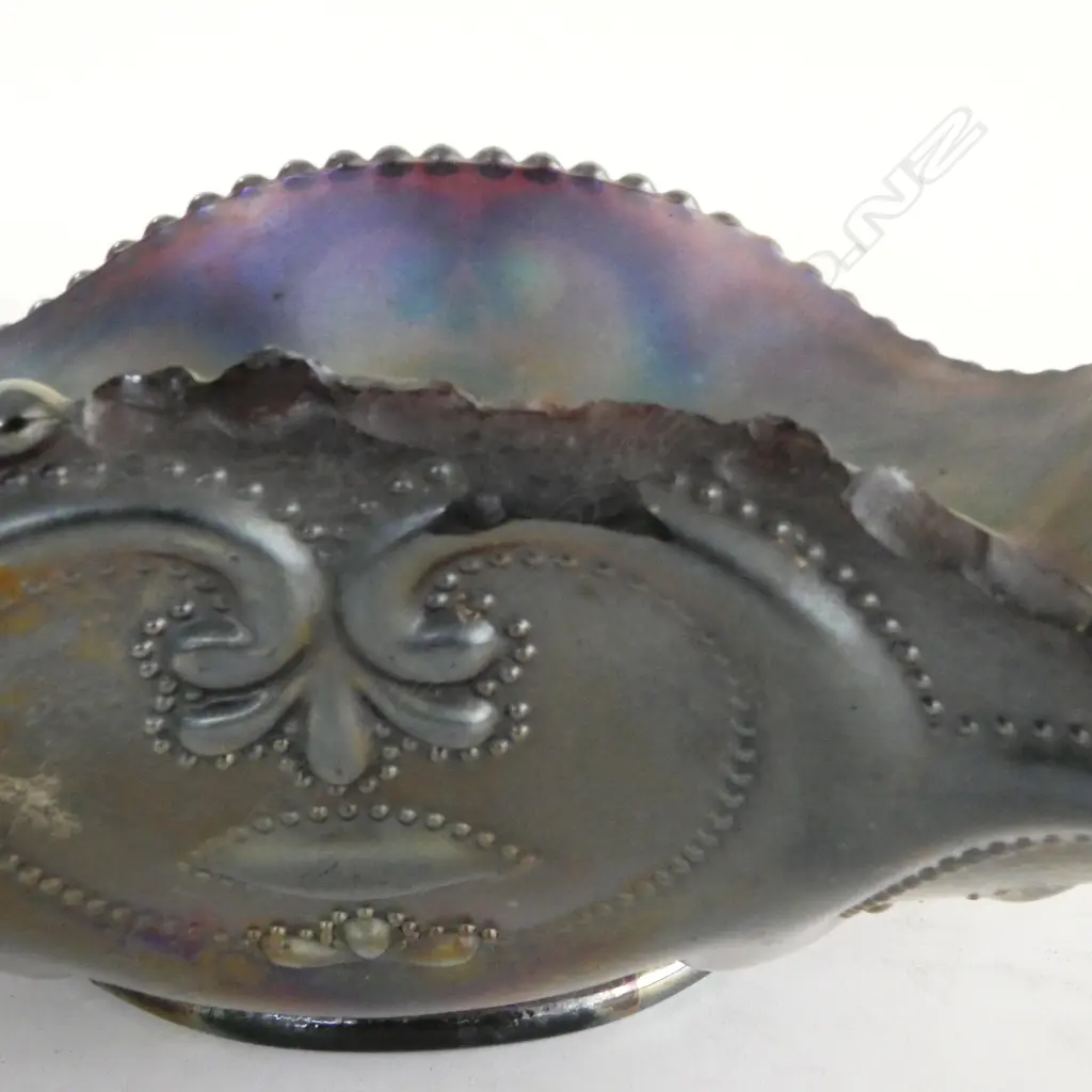 CARNIVAL GLASS BOWL FARMYARD SCENE  AF CHIPS DIA230MM Image 1++