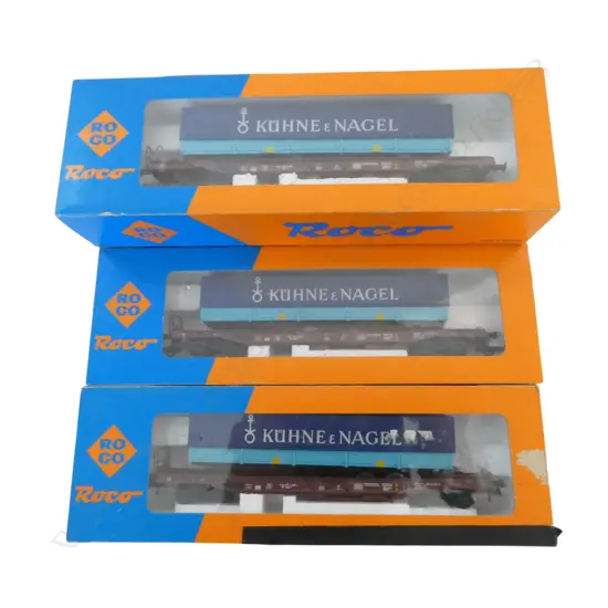 7 BOXED ROCO HO DB FREIGHT WAGONS 5x 44311B 2x 44311G