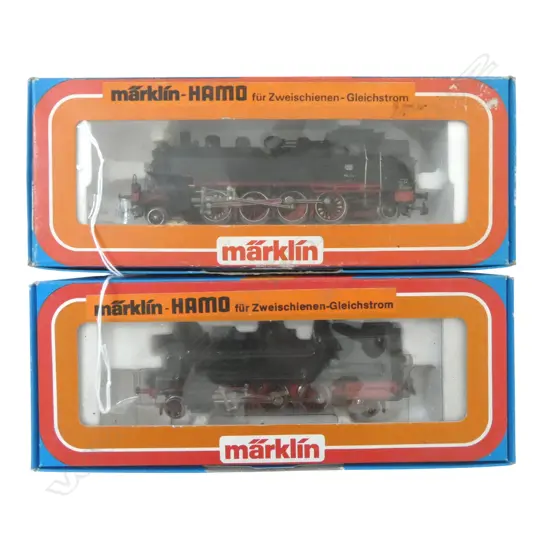 2 BOXED MARKLIN-HAMO HO DB STEAM LOCOMOTIVES; 75 042 8313 & 86173 8396