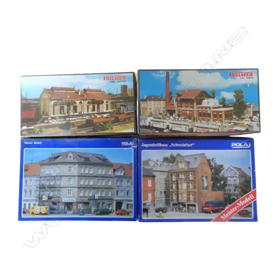 2 BOXED VOLLIMER HO MODEL KITS 5715 & 5609 + 2 BOXED POLA HO MODEL KITS 177 & 182