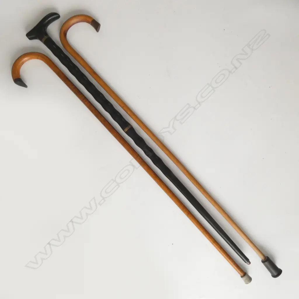 3 VINTAGE WALKINGSTICKS L900MM Image 1++