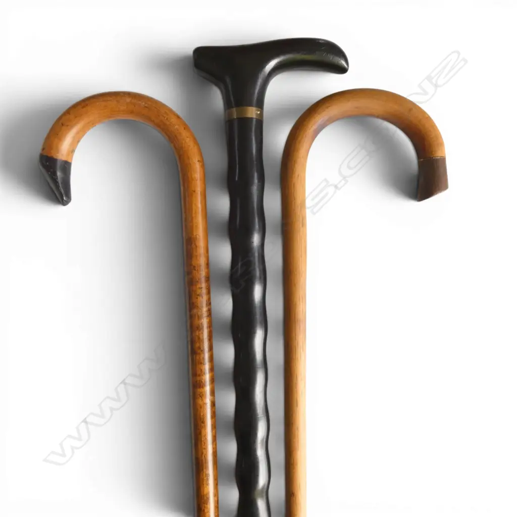 3 VINTAGE WALKINGSTICKS L900MM Image 1++