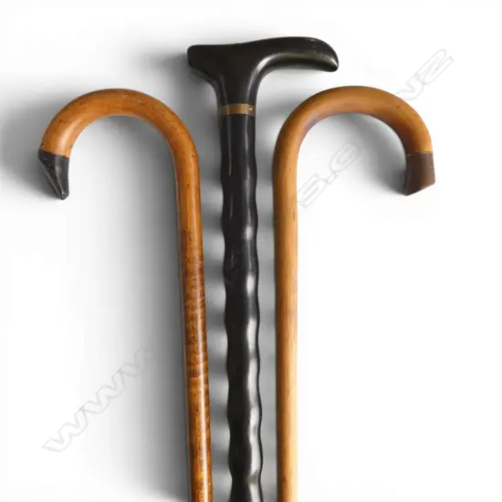 3 VINTAGE WALKINGSTICKS L900MM