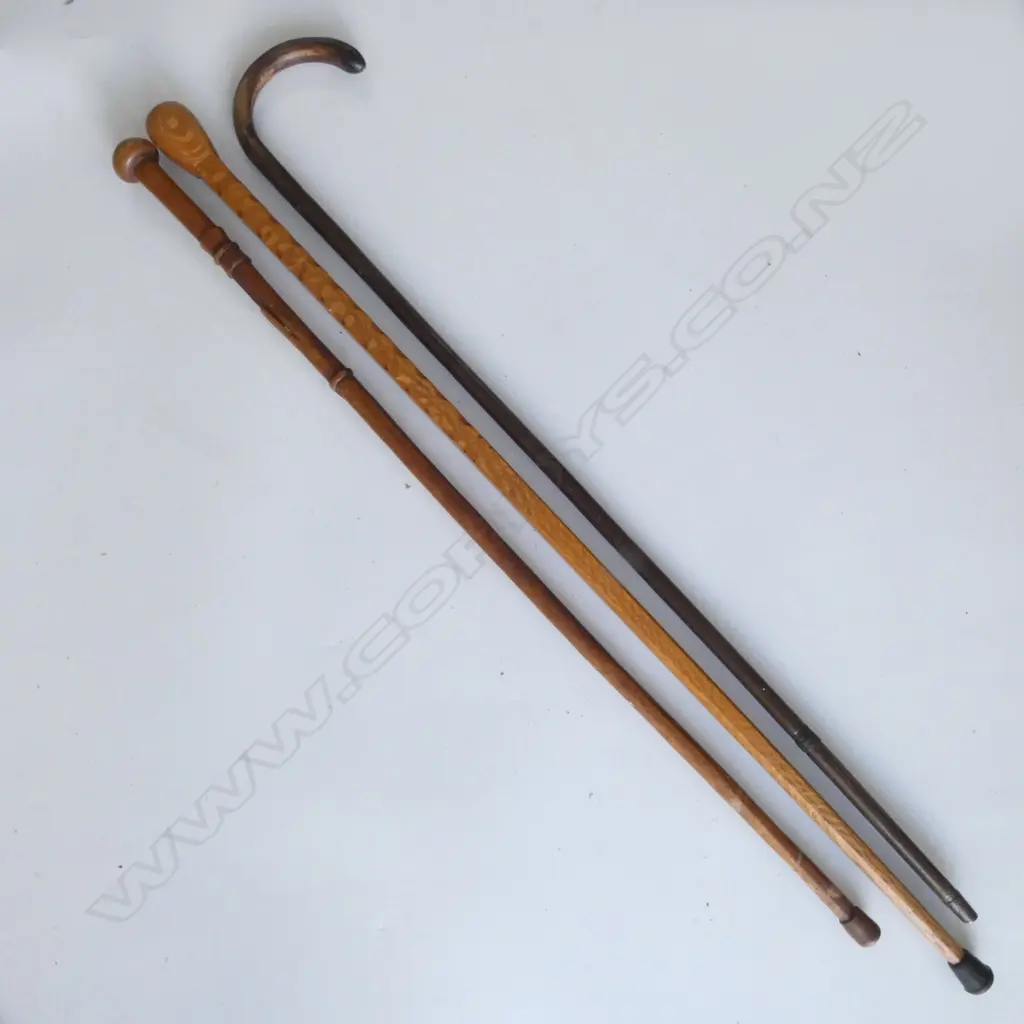 3 VINTAGE WALKINGSTICKS 1 REWA REWA L960MM Image 1++