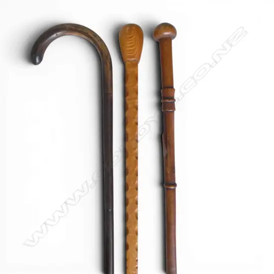 3 VINTAGE WALKINGSTICKS 1 REWA REWA L960MM