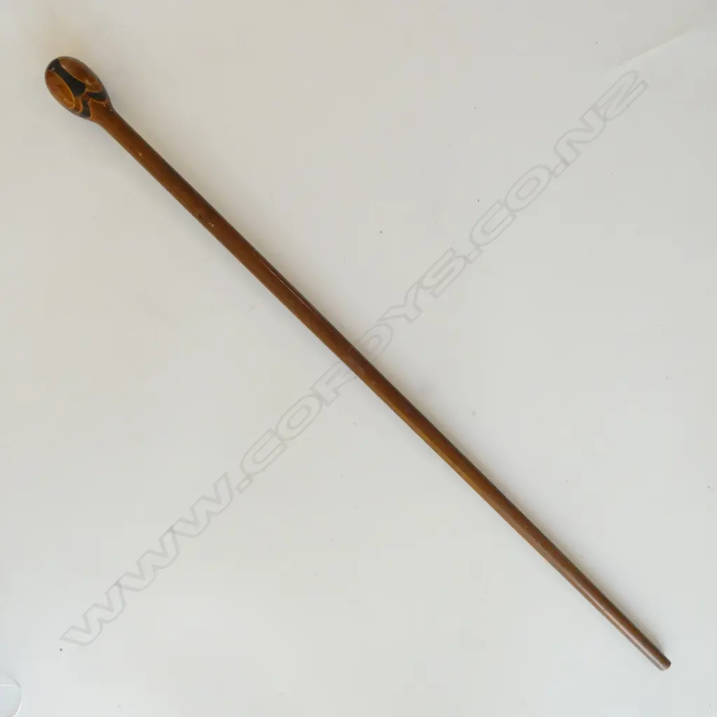 PARQUETRY WALKING STICK checkerboard handle L.845mm Image 1++