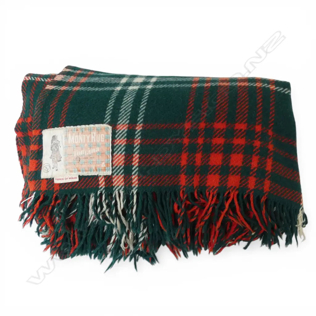 VINTAGE NZ RUG 'FONTANA MONTY RUG PRINCE of WALES' 1.55 X 2m. Image 1++