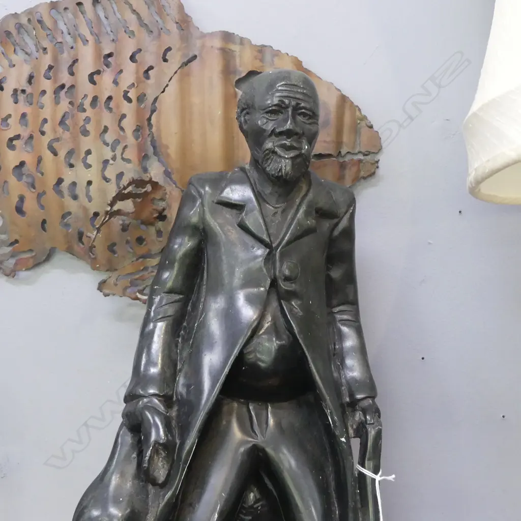 CARVED STONE CHARACTER FIGURE on BASE, H.500mm Image 1++