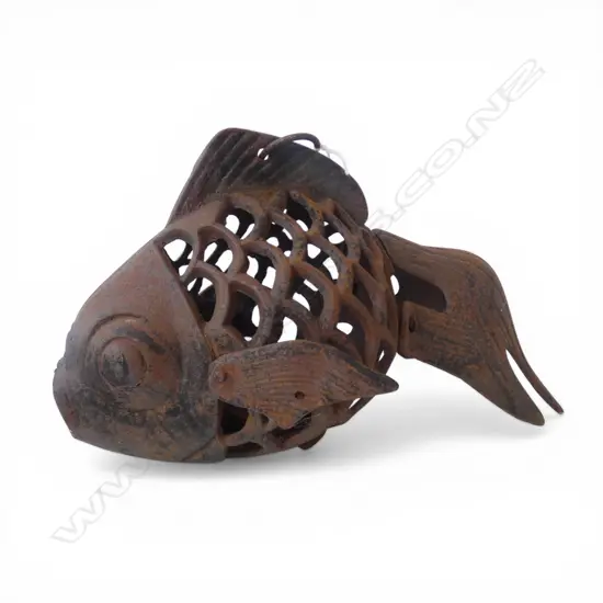 JAPANESE METAL GOLD FISH CANDLE ORNAMENT L.310mm