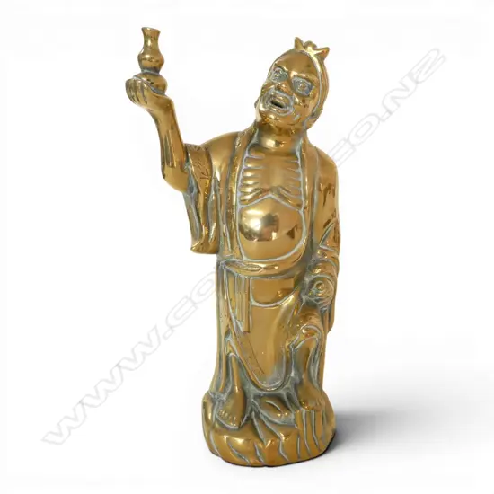 OLD HEAVY CAST BRASS CHINESE DIETY FIGURE H.280mm