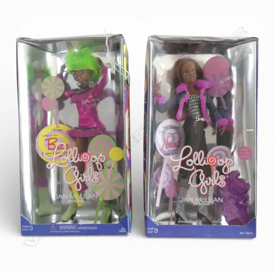 2 JAN McLEAN LOLLIPOP GIRLS DOLLS, BOXED