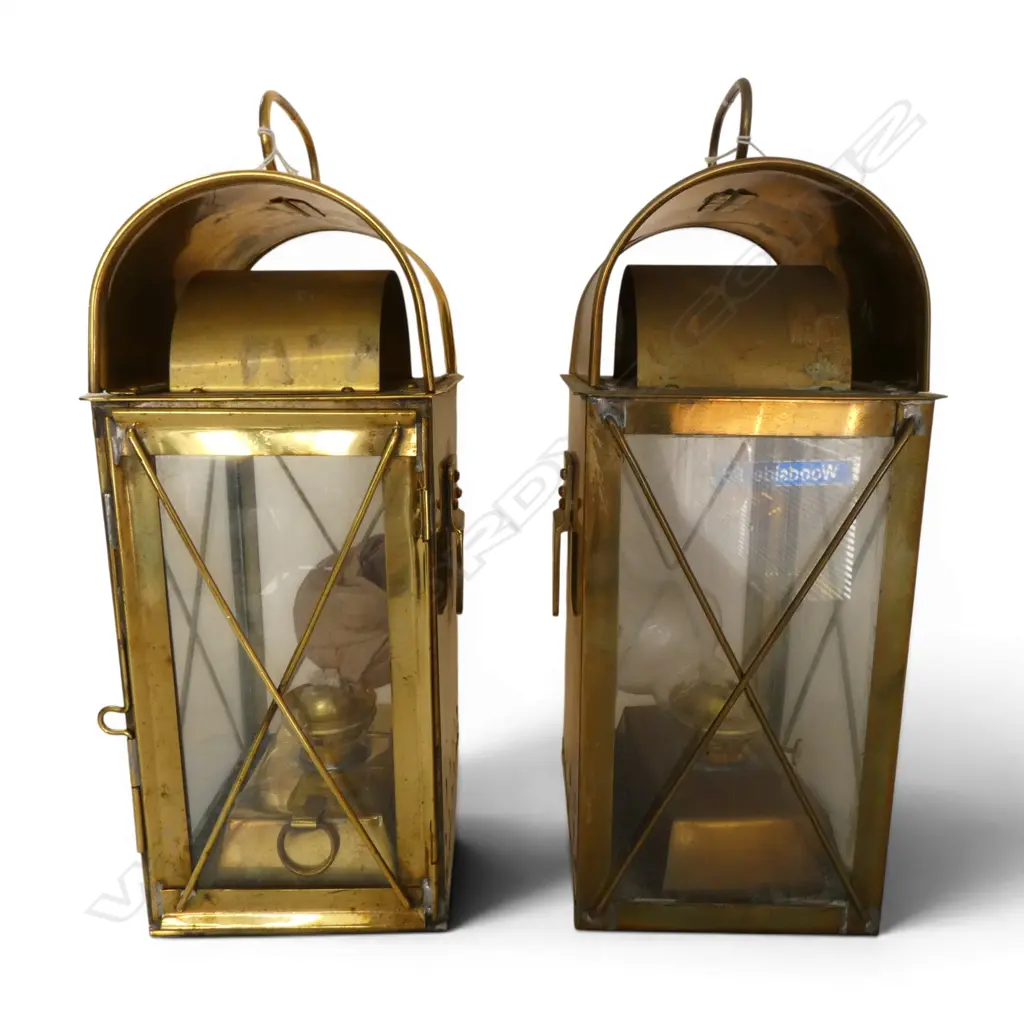 2 REPRODUCTION BRASS SHIPS KERO MAST HEAD LAMPS H370MM Image 1++