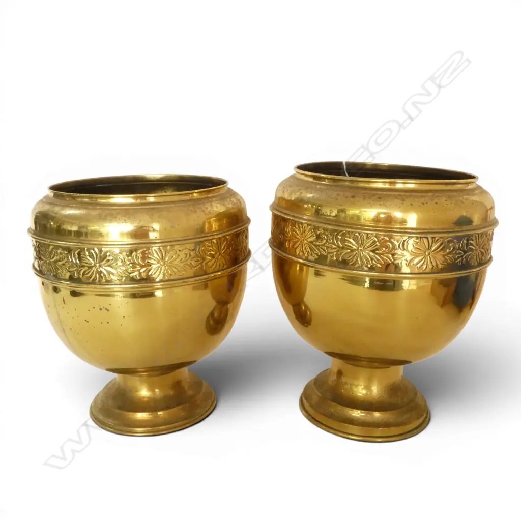 PR BRASS PEDESTAL BASED JARDINIERES H.270mm Image 1++