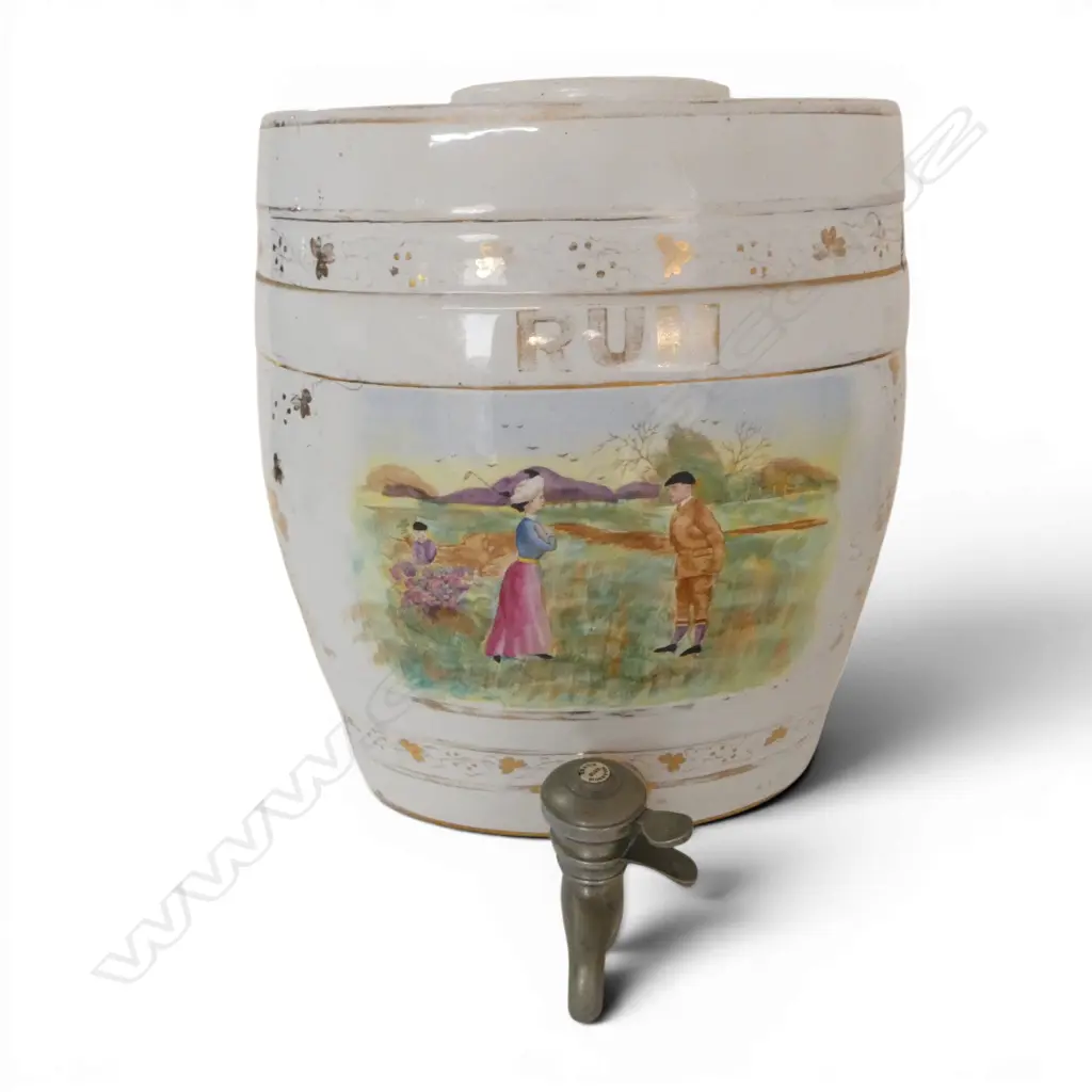 ANTIQUE CHINA PUBS RUM DISPENCER WITH ORIGINAL TAP H330MM Image 1++