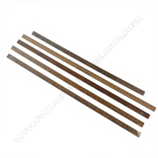 5 ASST. WOODEN DRESS RULERS