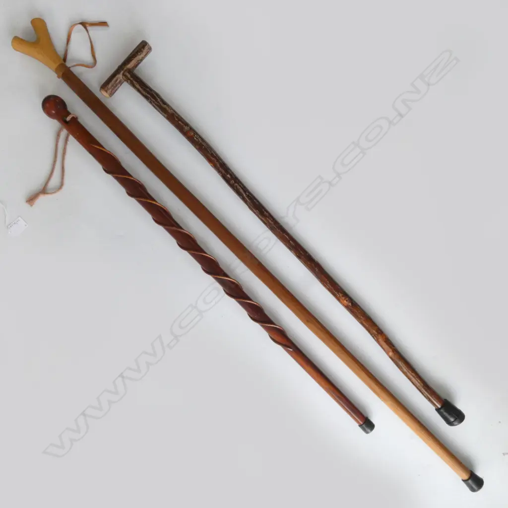 3 NZ WOOD WALKING STICKS H1250 TALLEST Image 1++