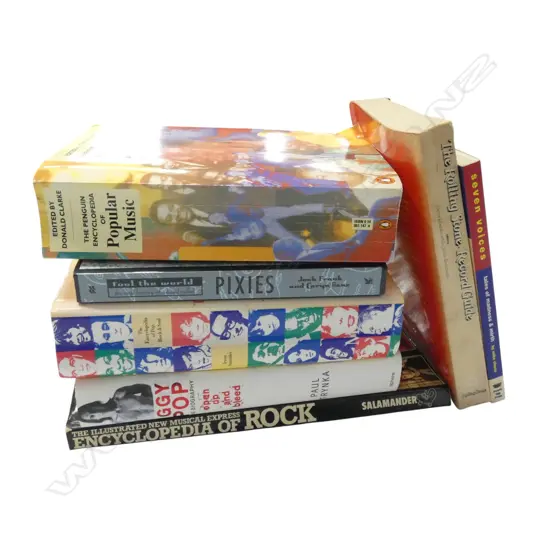 SEVEN ROCK AND MUSIC REFERENCE BOOKS ETC