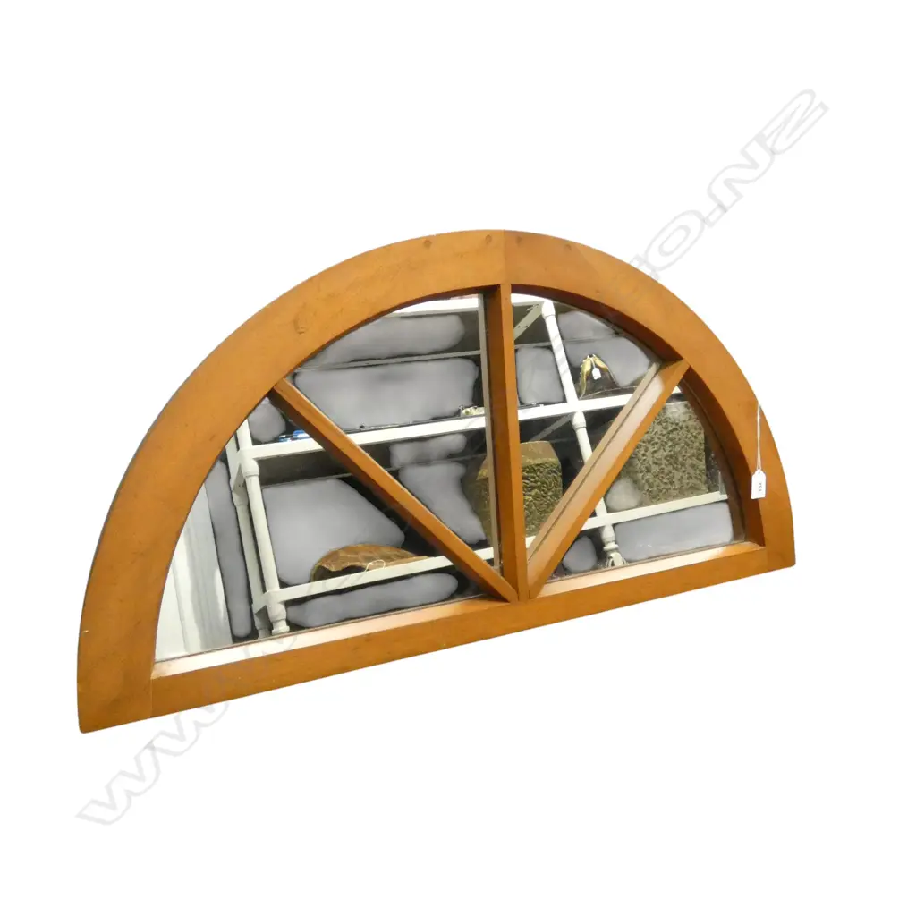 HALF CIRCLE MIRROR, WOODEN FRAME, MADE IN CANADA 420x850mm Image 1++