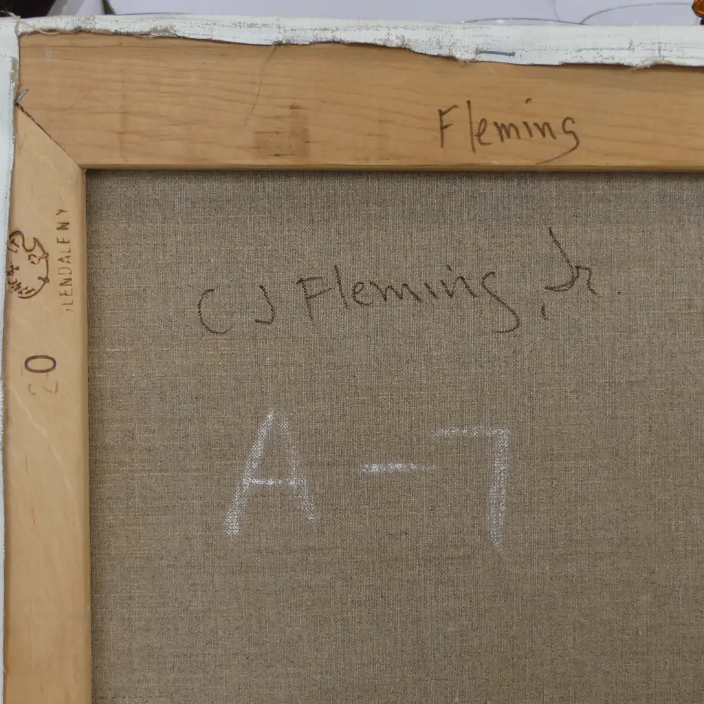 CJ FLEMING JR, SIGNED UNFRAMED STILL LIFE OIL ON CANVAS Image 1++