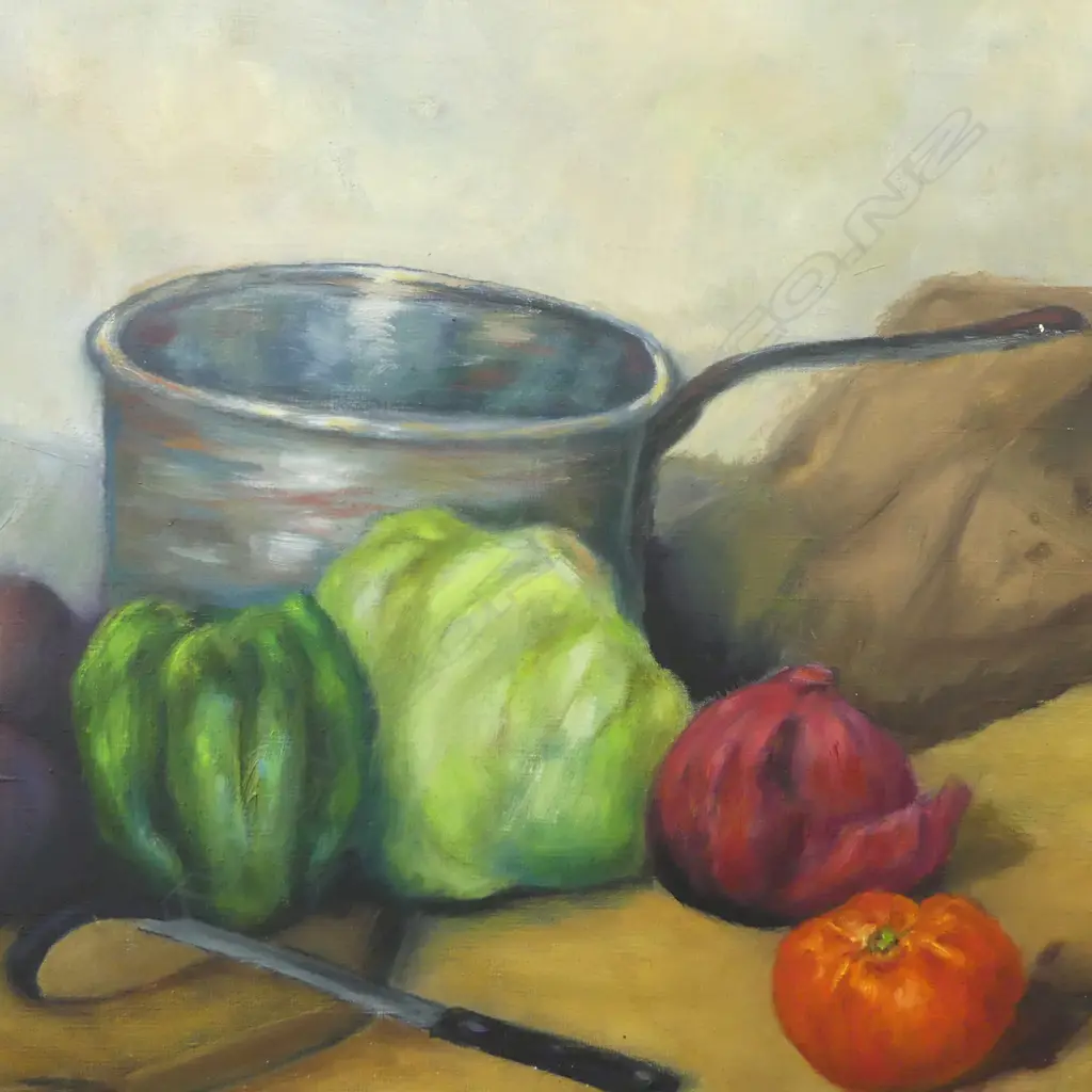 CJ FLEMING JR, SIGNED UNFRAMED STILL LIFE OIL ON CANVAS Image 1++