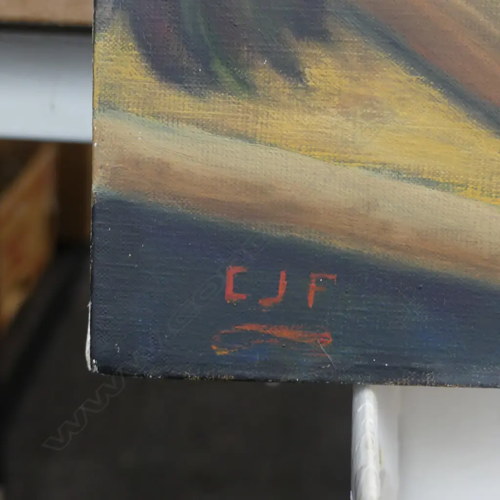 CJ FLEMING JR, SIGNED UNFRAMED STILL LIFE OIL ON CANVAS Image 1++