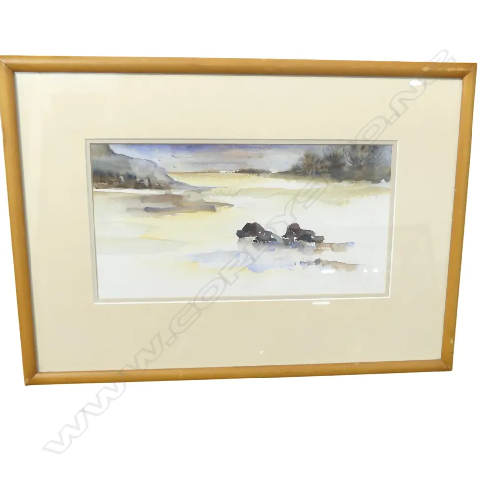 FRAMED W/C ABSTRACT LANDSCAPE, 60 X 300MM Image 1++