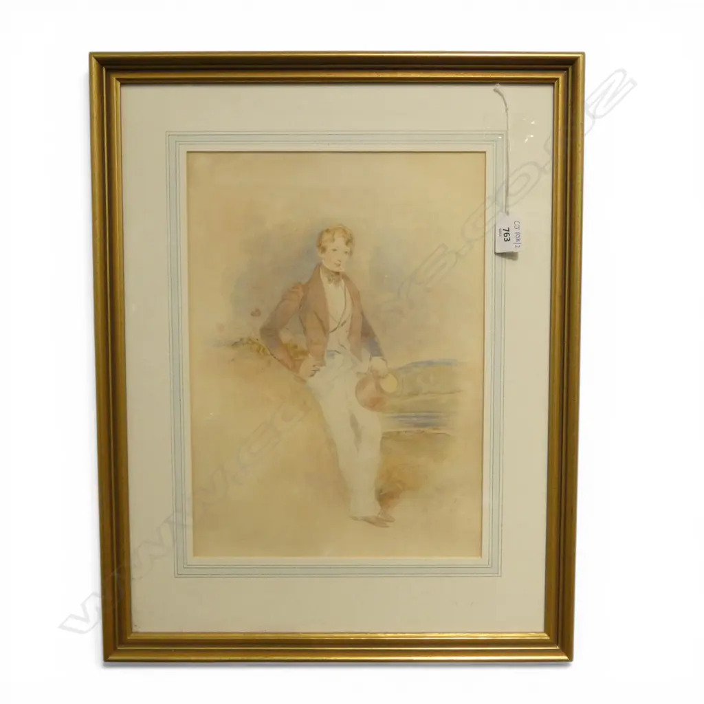 WILLIAM A. HASTINGS, PORTRAIT OF A BOY, WC, SIGNED & DATED 1832 365x260mm Image 1++
