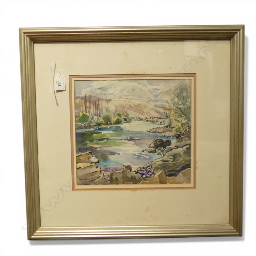 EB JEANS LANDSCAPE WATERCOLOUR 280 X 260MM SOME FOXING TO MOUNT Image 1++