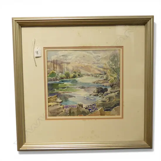 EB JEANS LANDSCAPE WATERCOLOUR 280 X 260MM SOME FOXING TO MOUNT