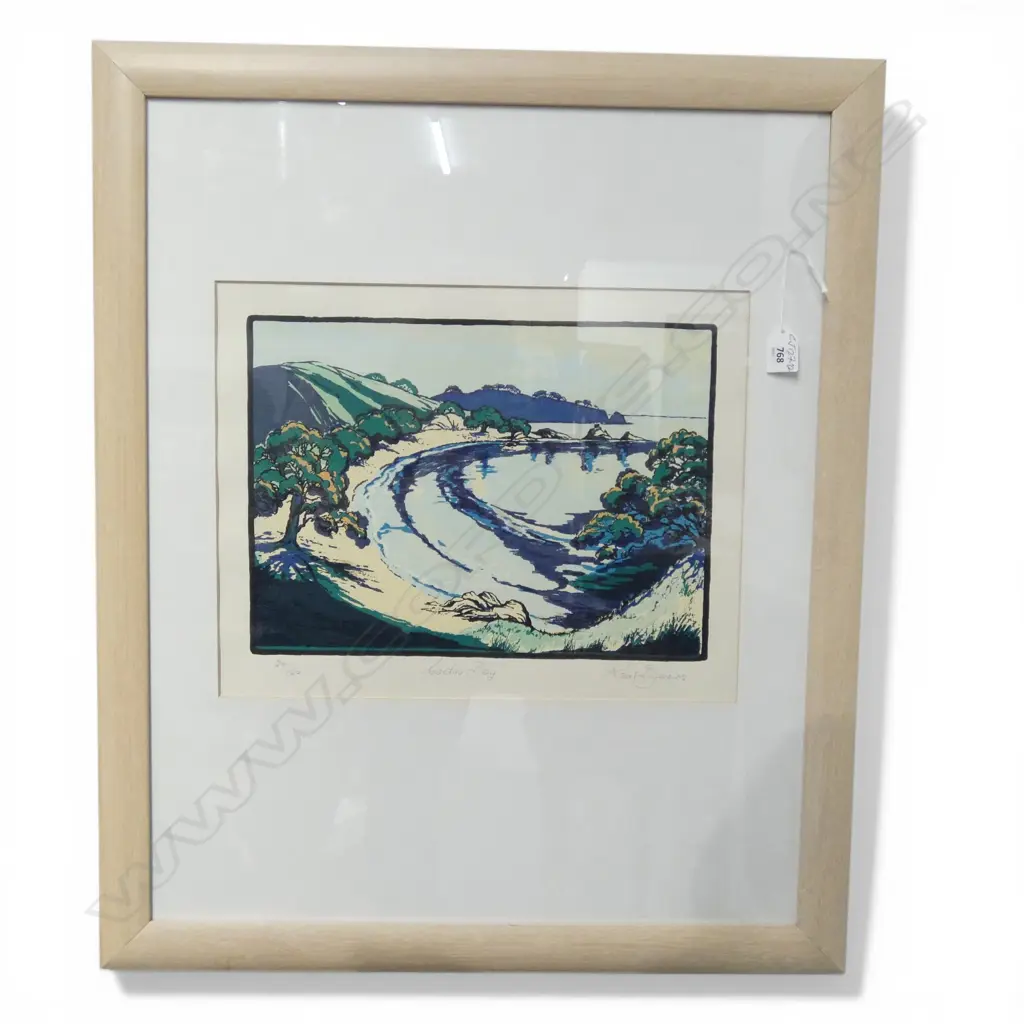 KAREL BURROWS LTD ED PRINT 'Cactus Bay' 20/120. Signed & detailed 280 x 380mm Image 1++