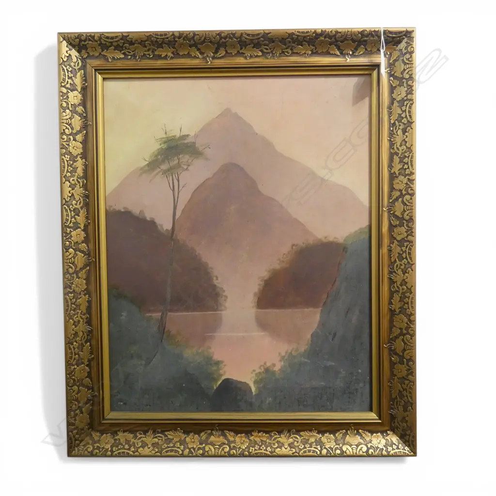 COLONIAL OIL PAINTING ON CANVAS MITRE PEAK 490 X 385mm Image 1++