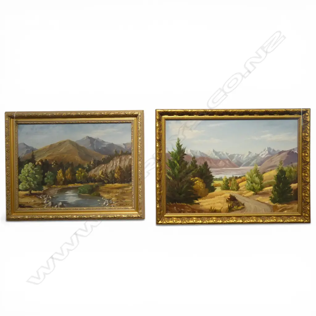 A . PENMAN, 2 MOUNTAIN LANDSCAPES, OIL ON BOARD, 495 X 700MM & 440 X 600MM Image 1++