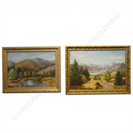 A . PENMAN, 2 MOUNTAIN LANDSCAPES, OIL ON BOARD, 495 X 700MM & 440 X 600MM