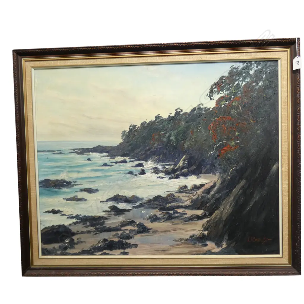 J. R. WHITE, OCEAN LANDSCAPE, OIL ON BOARD 590x750mm Image 1++