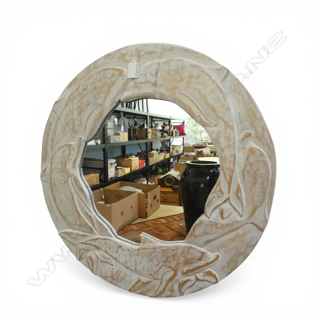 DOLPHIN FRAME WALL MIRROR Dia.550mm Image 1++