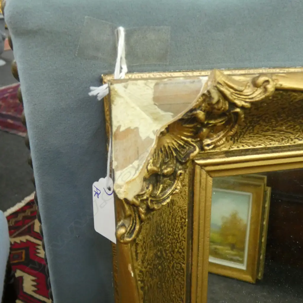 PAIR OF DECORATIVE GILT FRAMED MIRRORS - 700 X 900MM (BOTH HAVE LOSSES TO CORNER AND ONE HAS LOSSES TO EDGE)) Image 1++