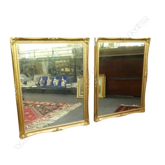 PAIR OF DECORATIVE GILT FRAMED MIRRORS - 700 X 900MM (BOTH HAVE LOSSES TO CORNER AND ONE HAS LOSSES TO EDGE))