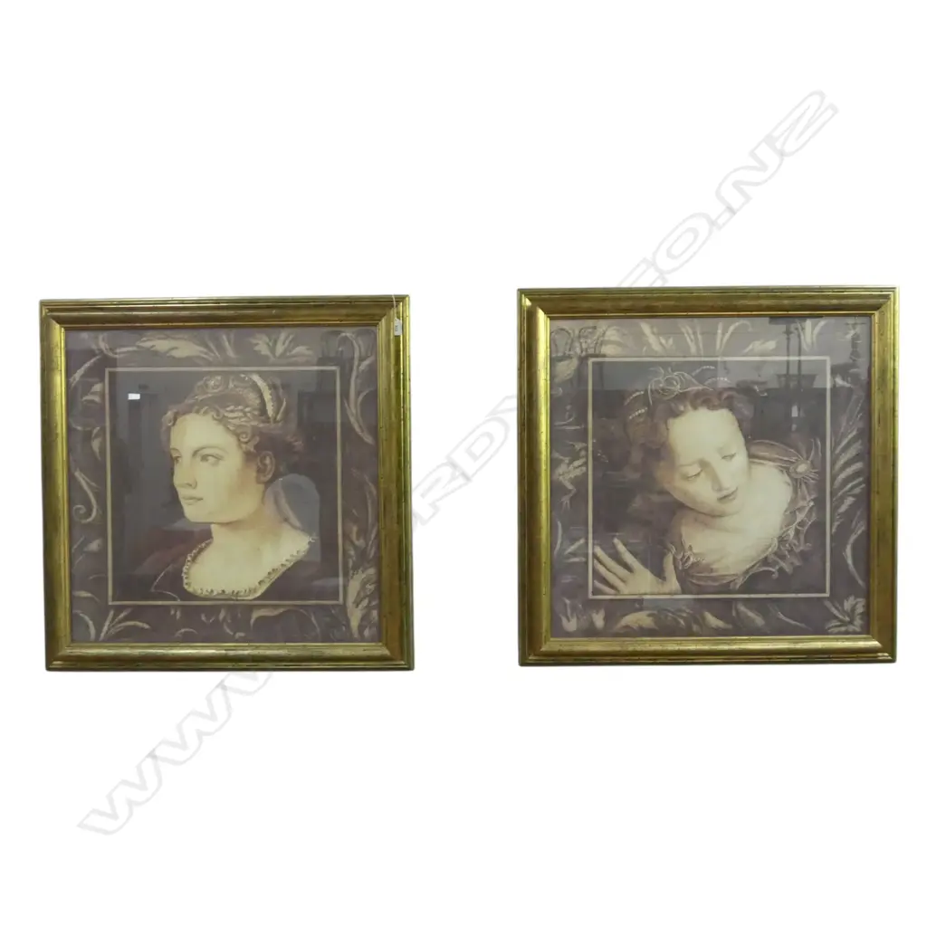 2 LG FRAMED PRINTS of ladies 670x670mm Image 1++